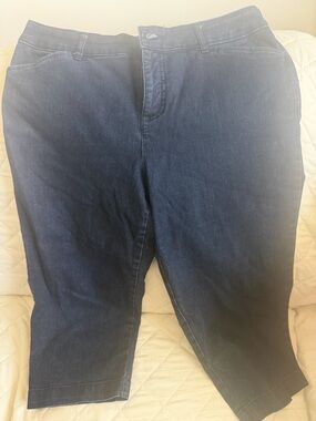 St. John's Bay Navy Blue Denim Capri Pants - Size 10